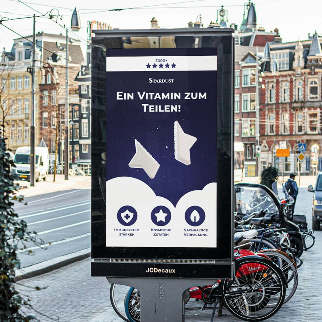 Stardust Tablets: Poster design & Mockup (DE)